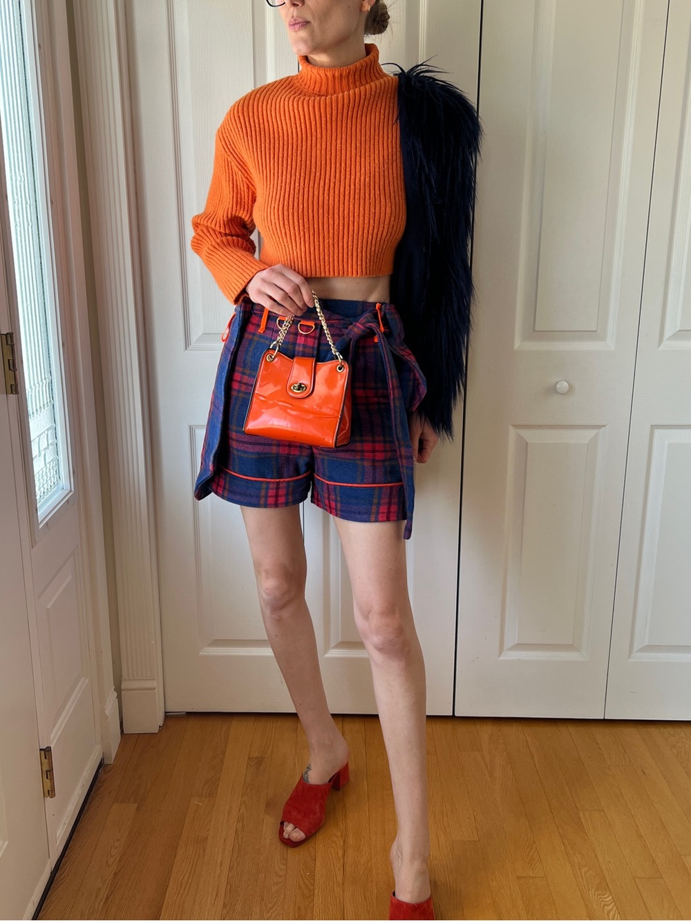 Colourful Plaid Highwaisted Shorts - Picture 2 of 8